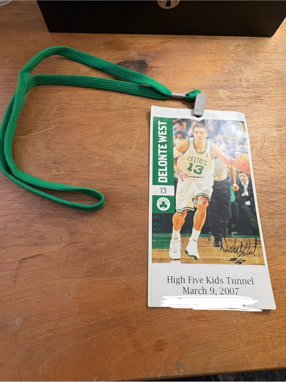 Autographed* Boston Celtics Delonte West Gameday Badge